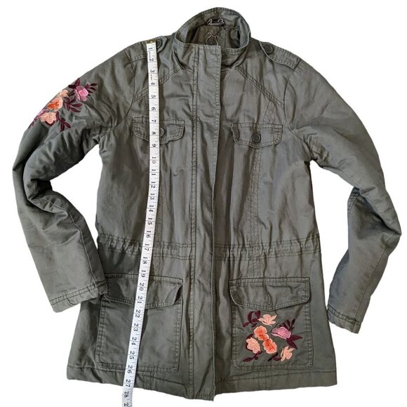 Ødyn (Odyn) Floral Embroidered Olive Green Quilted Military Jacket Size Small - Picture 5 of 11
